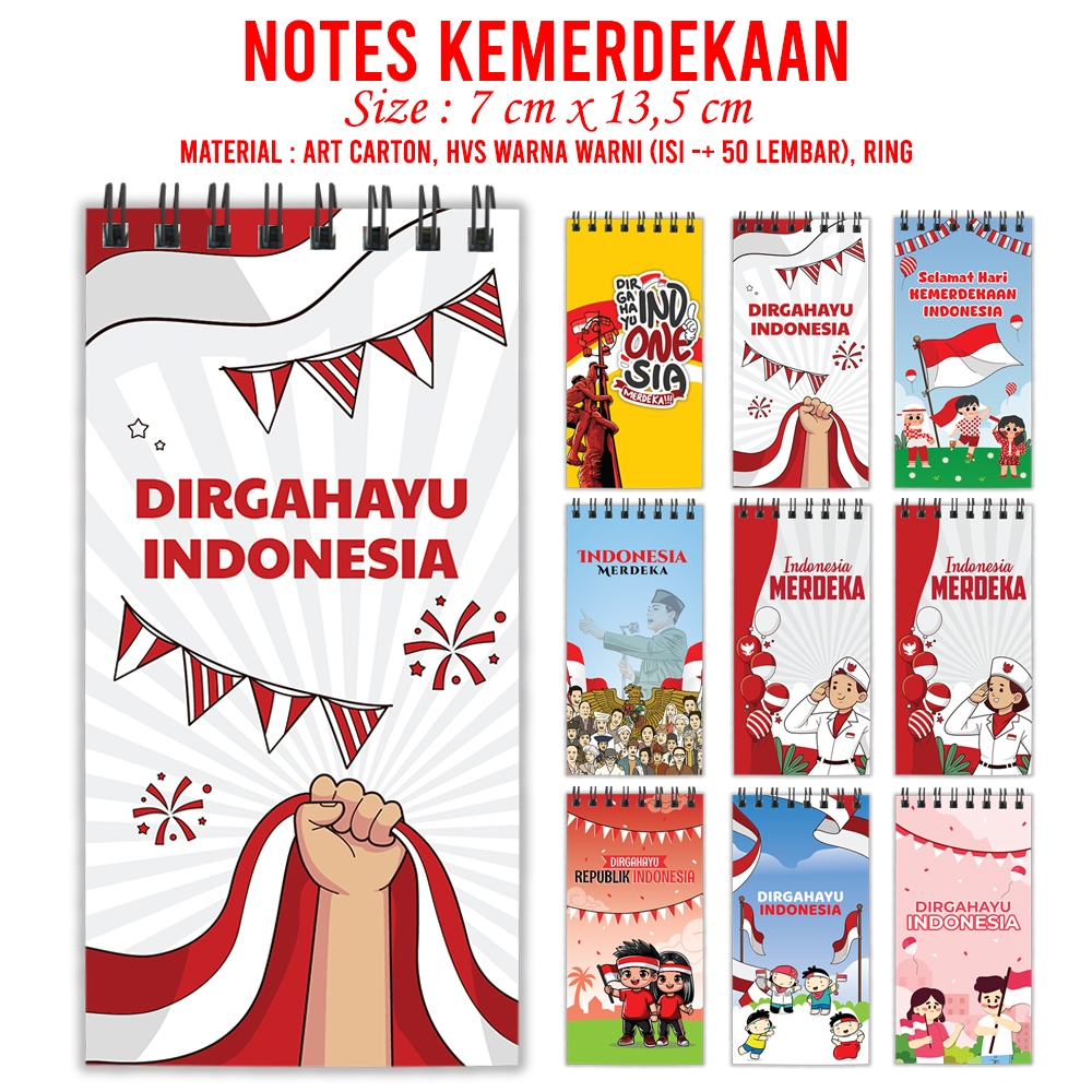 

Notes Spesial Hari Kemerdekaan Indonesia 17 Agustus Notes Agustusan Catatan Independence Day Souvenir Merdeka Merah Putih