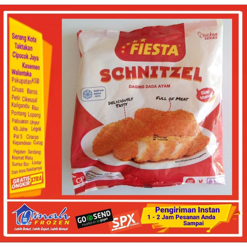 

Daging Dada Ayam, Fiesta Schnitzel 400g.Chiken katsu,Naget, Frozen Serang