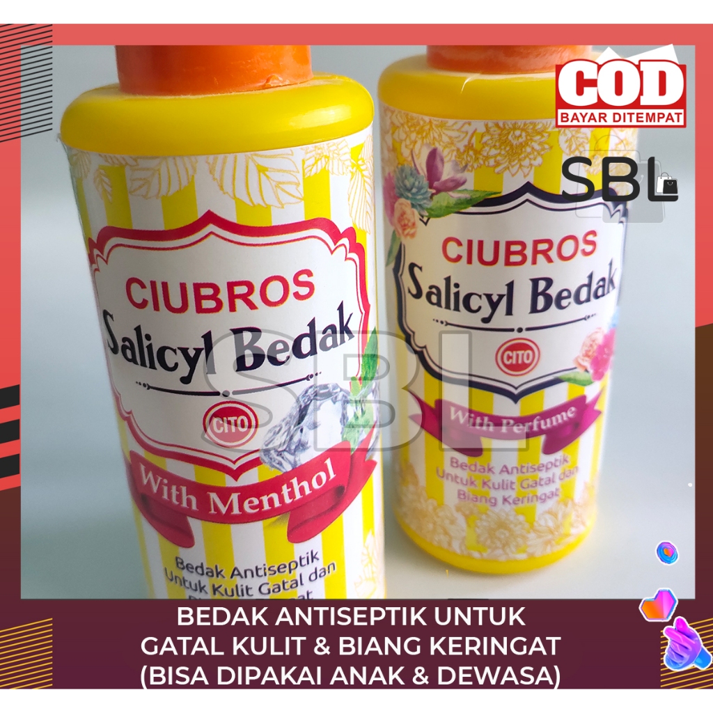 Bedak Gatal Kulit Biang Keringat Salicyl Menthol, Bedak Gatal Selangkangan Untuk Bayi hingga Dewasa