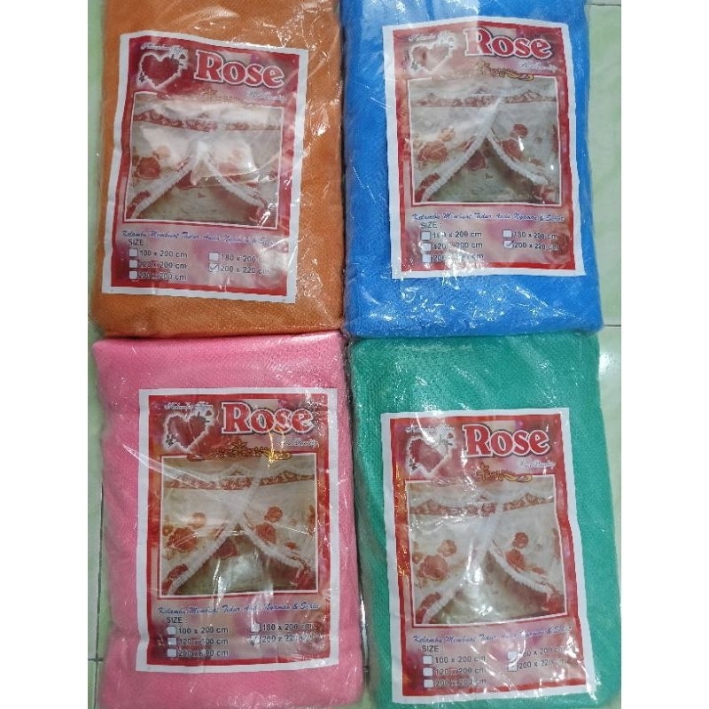 KELAMBU TIDUR ROSE/KELAMBU ANTI NYAMUK/KELAMBU JUMBO POLOS Uk 200x200 100% ORIGINAL