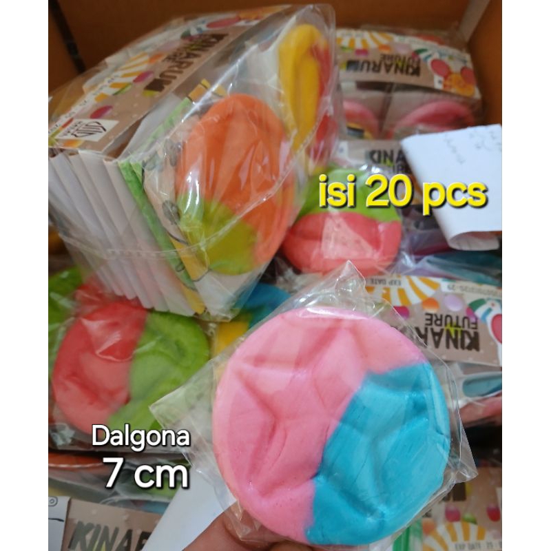 

permen DALGONA RAINBOW 7CM tanpa stik isi 20 pcs