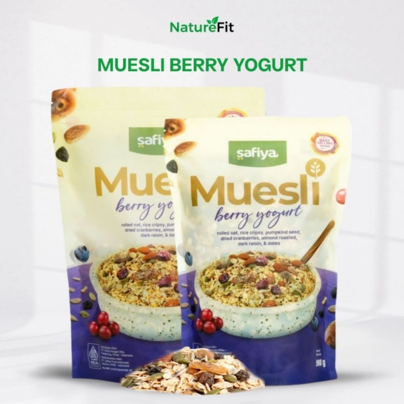 

Muesli Berry Yogurt Sereal Sehat With Almond Premium - Authentic Safiya Food 500gr & 1kg