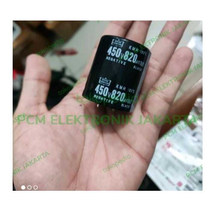 RE3928 elco elko 820uf 820 uf 450volt 450 v volt nippon chemicon asli by PCM LTC GLODOK