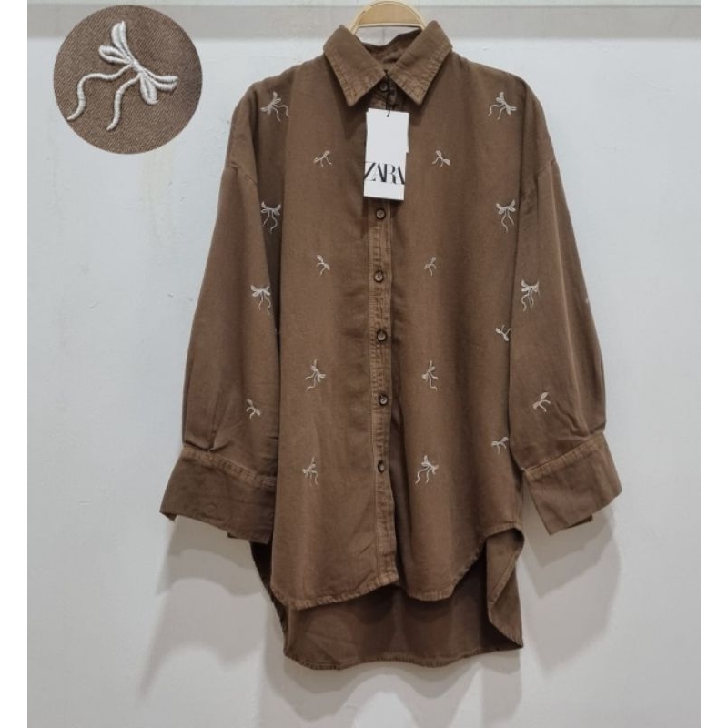 Atasan KEMEJA BLOUSE ZARA DENIM PREMIUM BKK