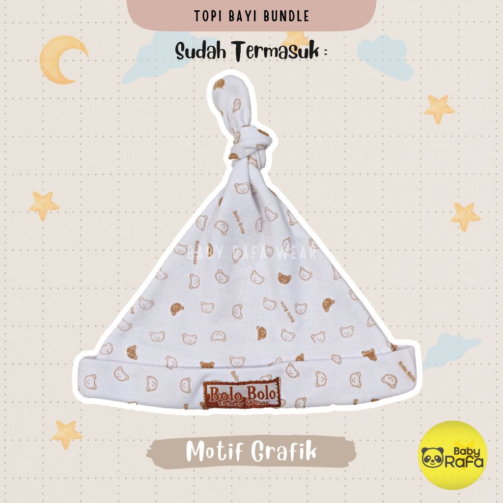 RB Serian Coklat Susu - 3 Pcs Topi Kupluk Bayi Baru Lahir Topi Bayi 0 - 3 Bulan COKLAT SUSU SERIES