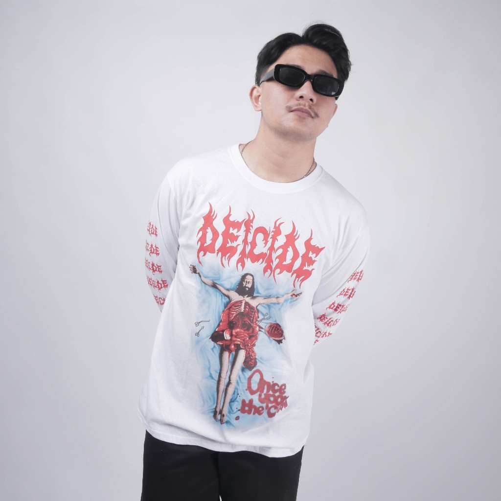 Kaos Band Deicide Once Upon The Cross Longsleeve Shirt Black