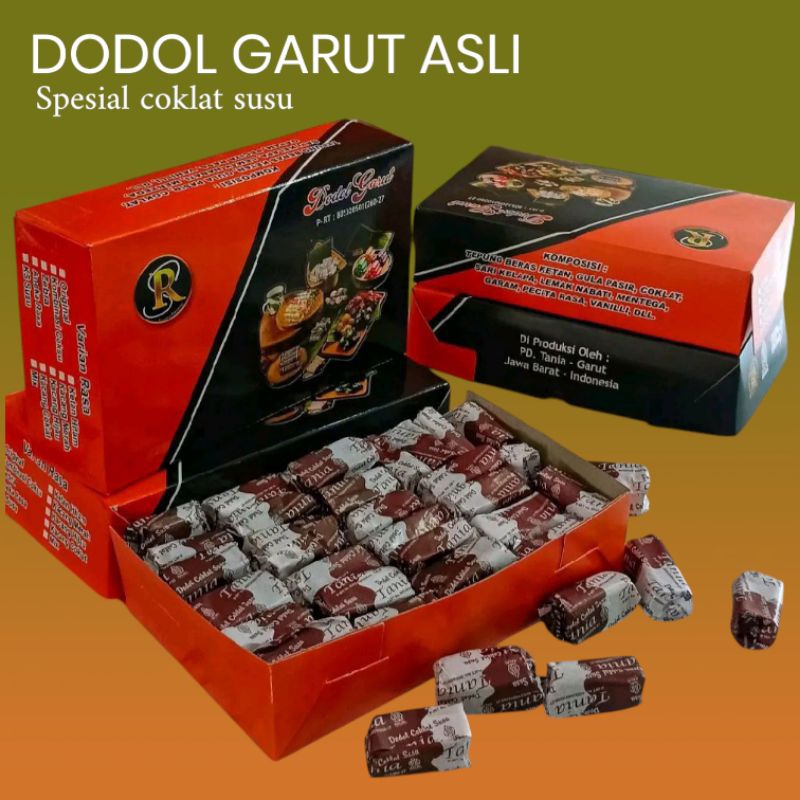

Dodol garut box kombinasi coklat susu1kg-cemilan manis dodol Garut original oleh oleh bandung