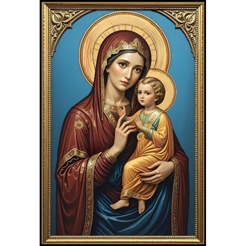 Hiasan dinding Bunda Maria kalung salib Rosario dekorasi rumah ruangan Tamu kamar tidur