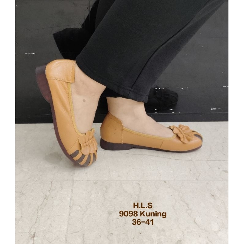 GRADE A / 9098 / SEPATU WANITA / KULIT SAPI / FLATSHOES / IMPORT