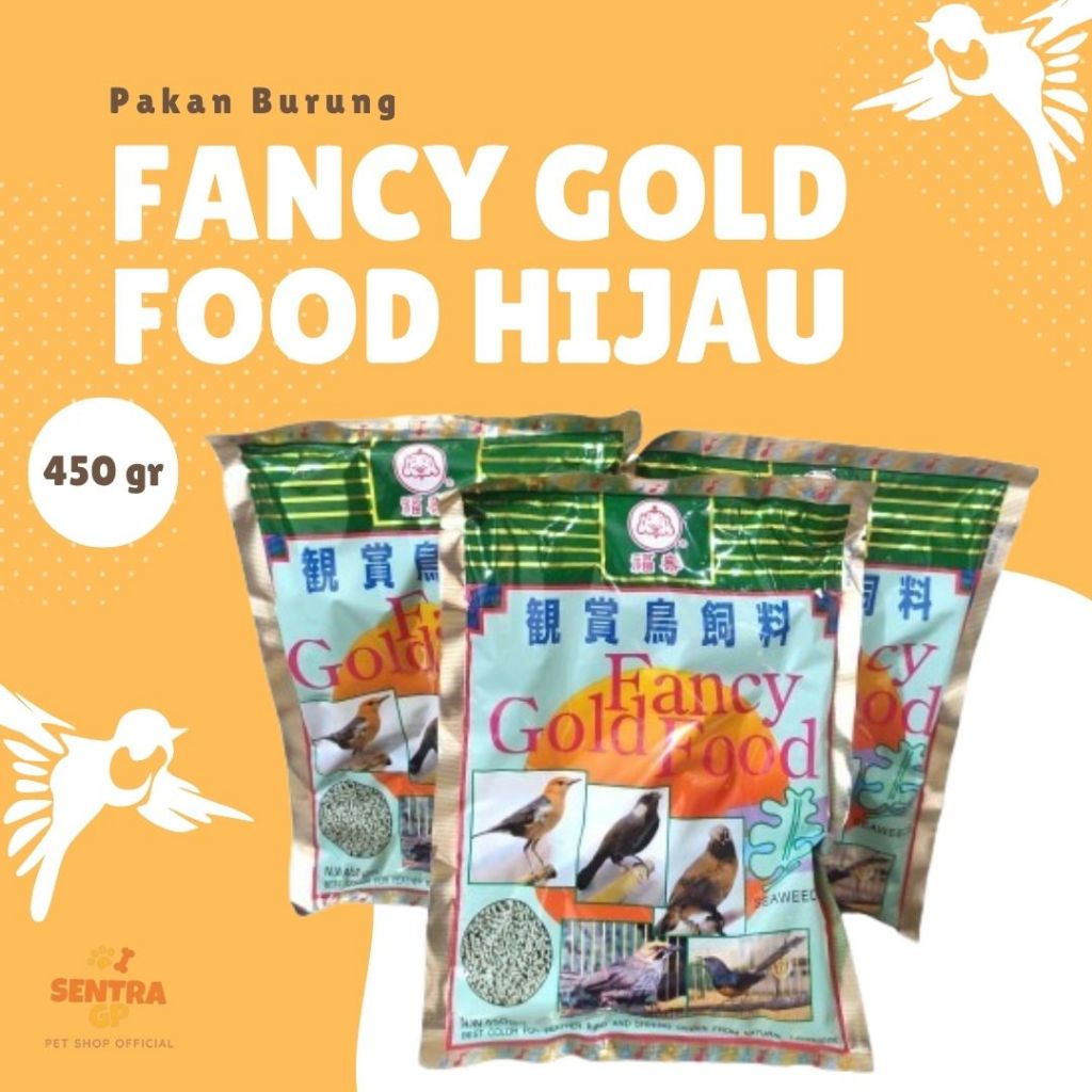 Fancy Gold Food 450 Gr Pakan Burung Murai Kacer Jalak Pur Seaweed Rumput Laut