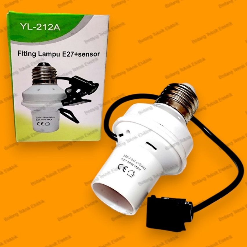 Fitting Lampu Sensor Cahaya Fitting Otomatis YL 212A Max 40 Watt YL-212 A / Fitting lampu E27+sensor
