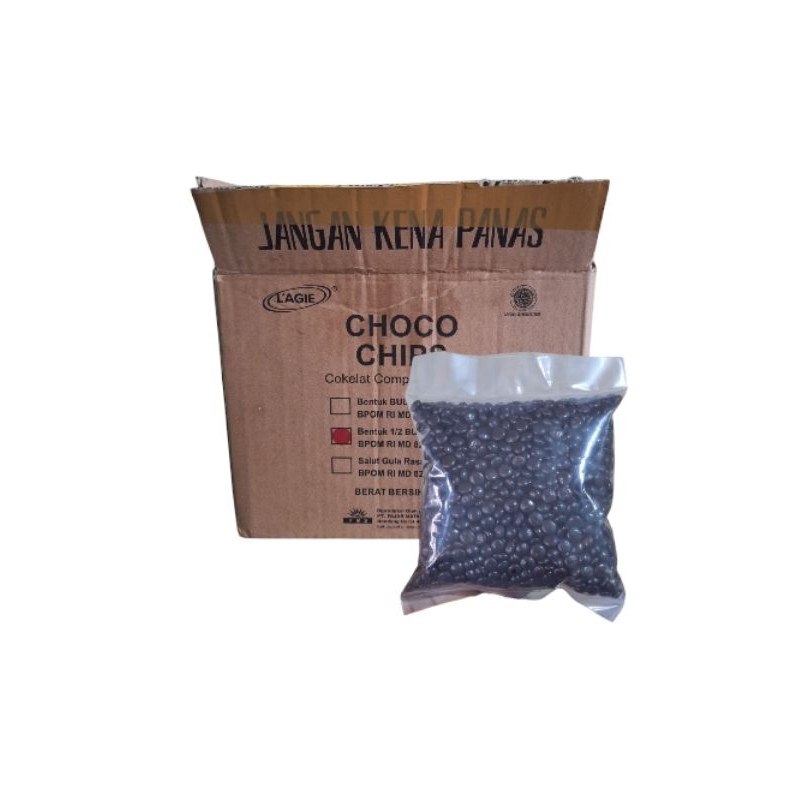 

cokelat chips l'agie 250gr / choco chips setengah bulat