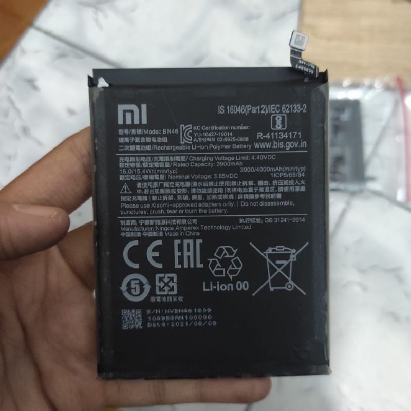 Batre Redmi Note 8 original copotan
