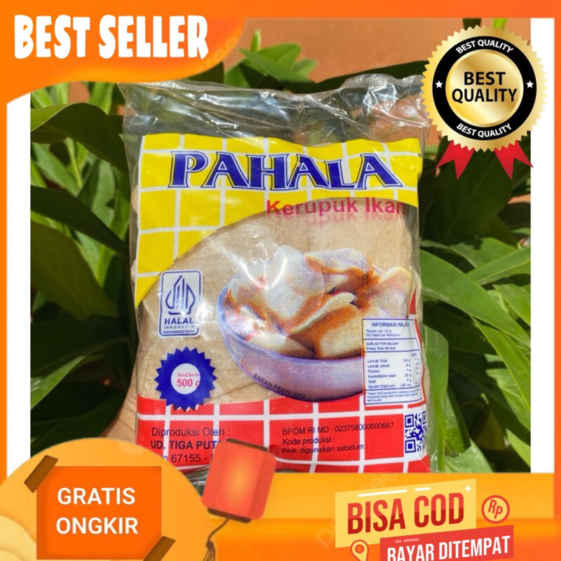 

kerupuk ikan mentah merk pahala kemasan 500gr TANPA JEMUR original gurih dan renyah | kerupuk ikan