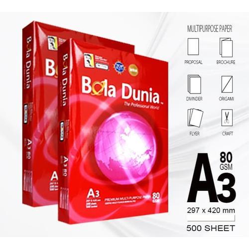 

Kertas Fotocopy A3 80 gram Bola Dunia