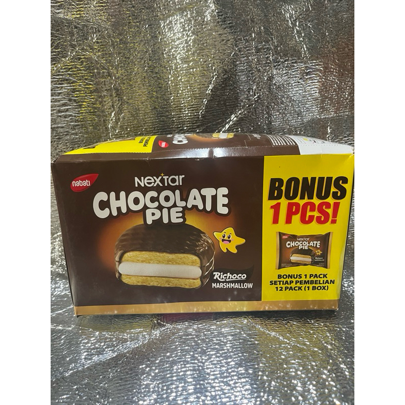 

PROMO!!! nexstar chocolate pie 1 box isi 12+1 pcs (1pcs bonus)