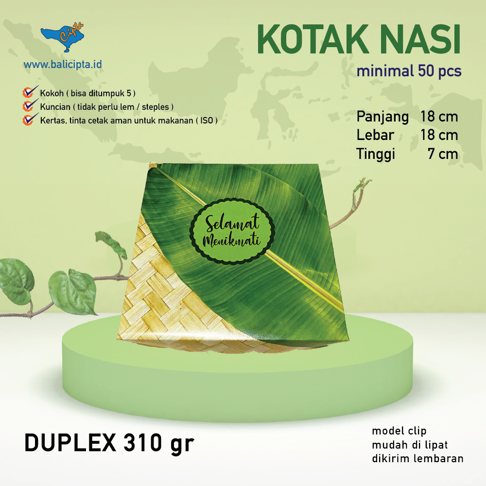 18 x 18 cm Kotak Makanan / Box Nasi / Kotak Nasi / Dus Nasi / Kotak Hajatan