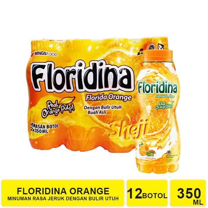 

1 PACK ISI 12 BOTOL FLORIDINA MINUMAN REAL ORANGE 350 ML