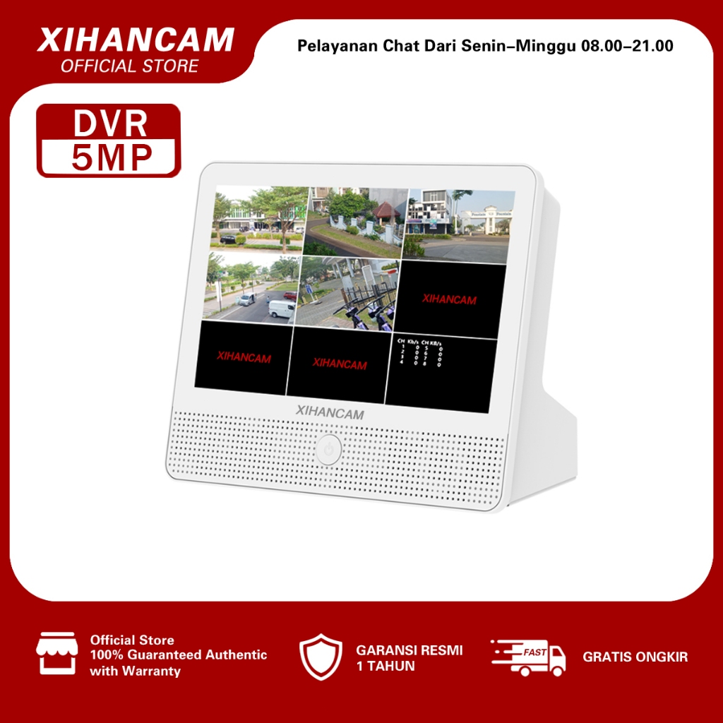 XIHANCAM 5MP DVR Dengan Monitor 8CH DVR CCTV 8 Channel Audio Untuk Kamera CCTV Sistem CCTV Analog
