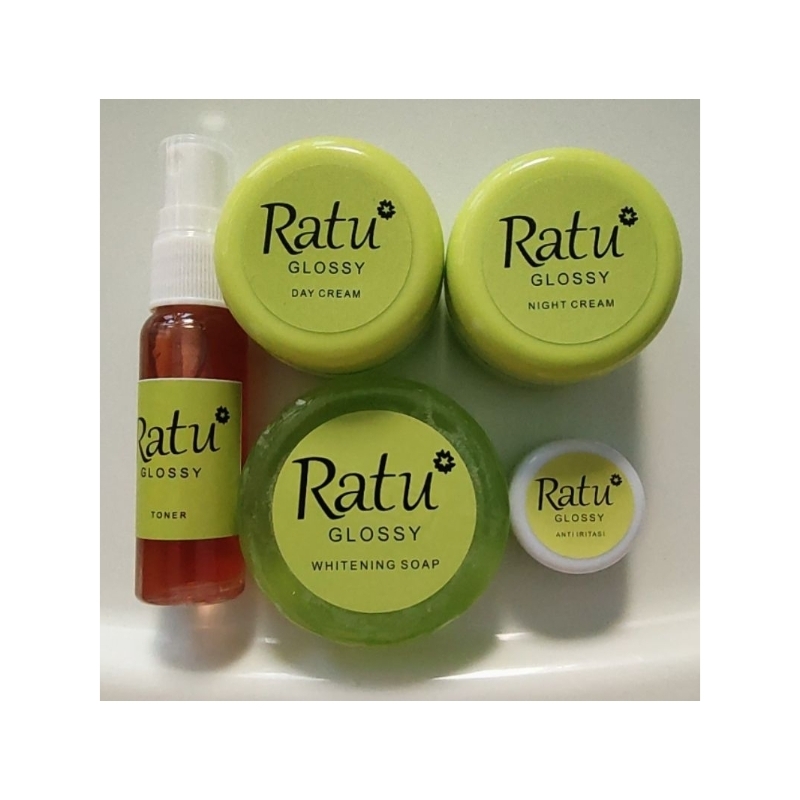 Ratu Glossy pengelupasan/Cream pemutih wajah Ratu Glossy