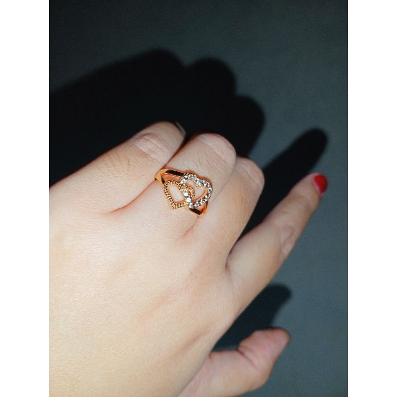 Cincin Emas dengan Perhiasan Berliang 5gram 3gram