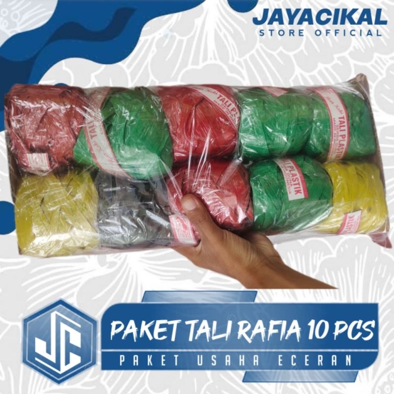 

(PAKET USAHA) Tali rafia kecil isi 10 pcs / Tali Pengikat Serbaguna / Tali Renceng runtuy