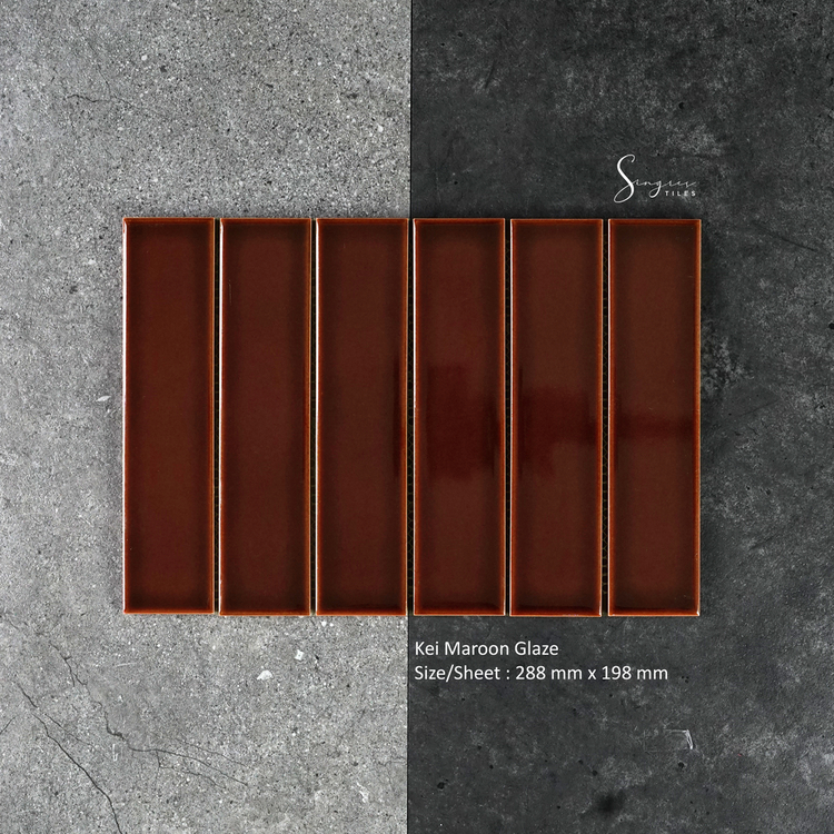 Maroon Glaze Kei Singres Mosaic Tiles | Mosaic Keramik