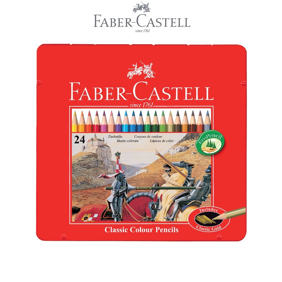 

KODE R16K FaberCastell Pensil Warna Classic Colour Pencils 24 Panjang Kemasan Kaleng