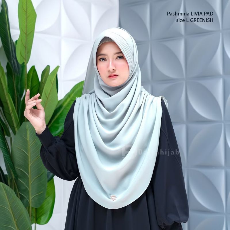Pashmina Instan Livia Segiempat by daffahijab Warna GREENISH