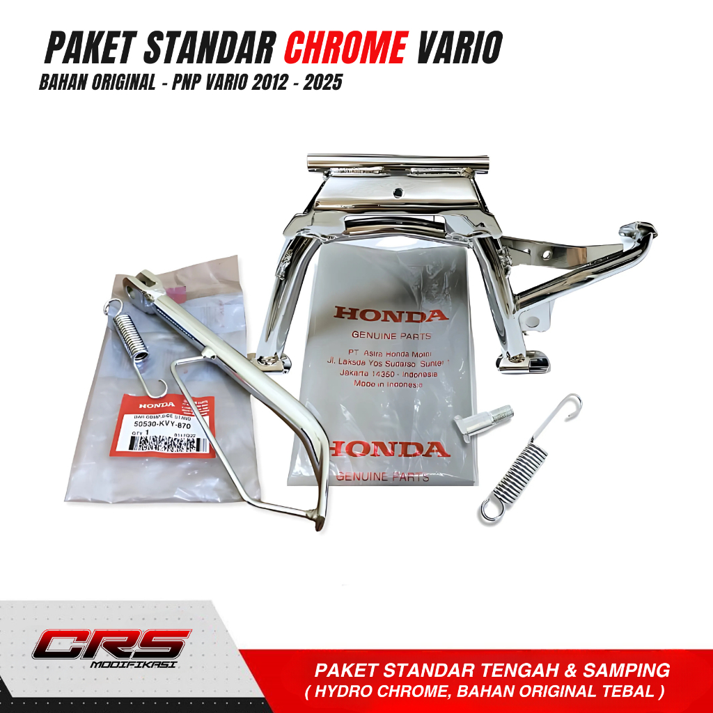 4ds Standar 1 dan 2 Chrome Vario 125/150 Original Honda Standar Samping dan Tengah Chrome Vario old