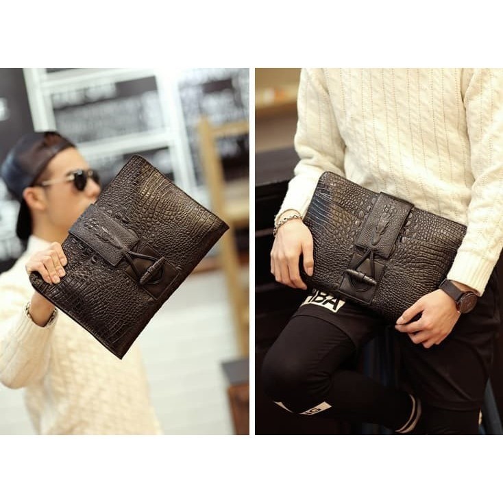 Clutch Kulit / Dompet Kulit Asli / Tas Kulit Buaya / Clutch Dompet Kulit Import / Clutch Korea Style