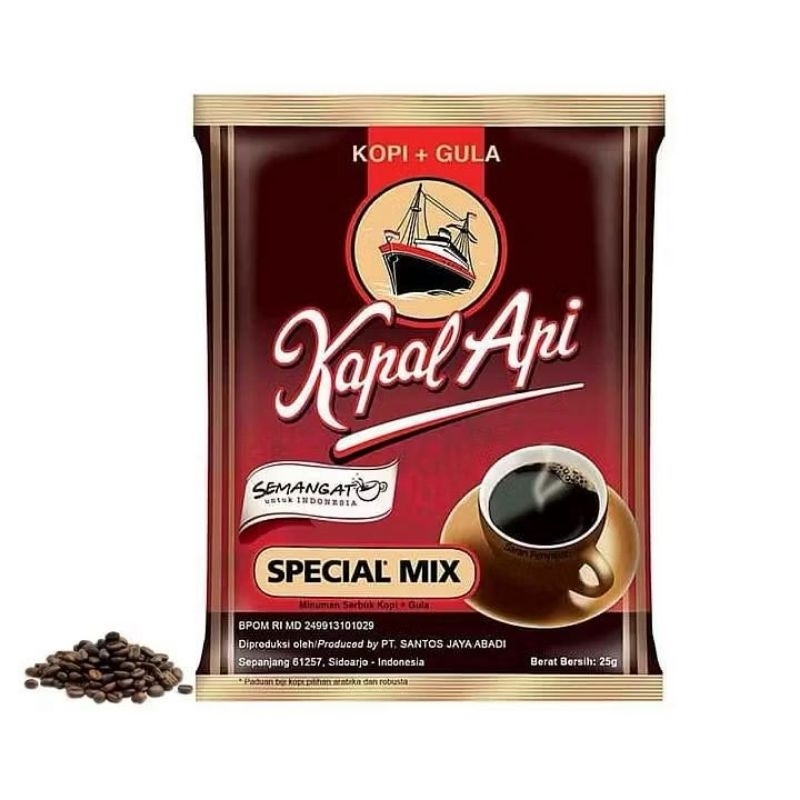 

Kapal Api Special Mix Kopi Instan 25 gram Isi 10