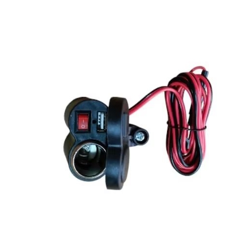 Charger motor + socket lighter waterprooft charger stang motor anti air