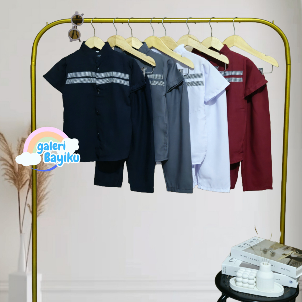 SETELAN KOKO ALJABAR 1-9TAHUN / BAJU KOKO ANAK 1 2 3 4 5 6 7 9 TAHUN / BAJU KOKO PUTIH MANASIK HAJI