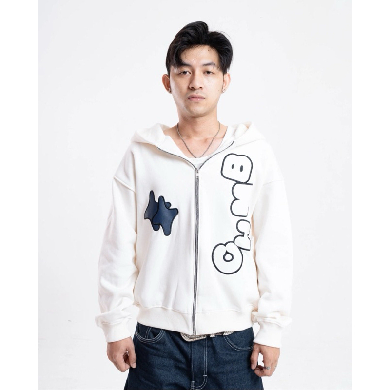 Boxy Zip Hoodie Chambredelavain - Sensational WHITE