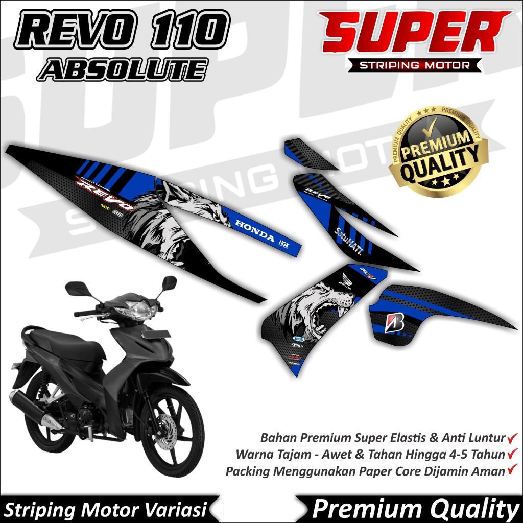 Stiker Revo Absolute Anti Luntur keren Striping Revo Absolute Striping Honda Revo Absolute Serigala
