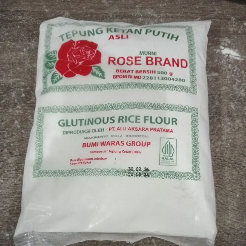 

tepung ketan putih rose brand berat 500 gram