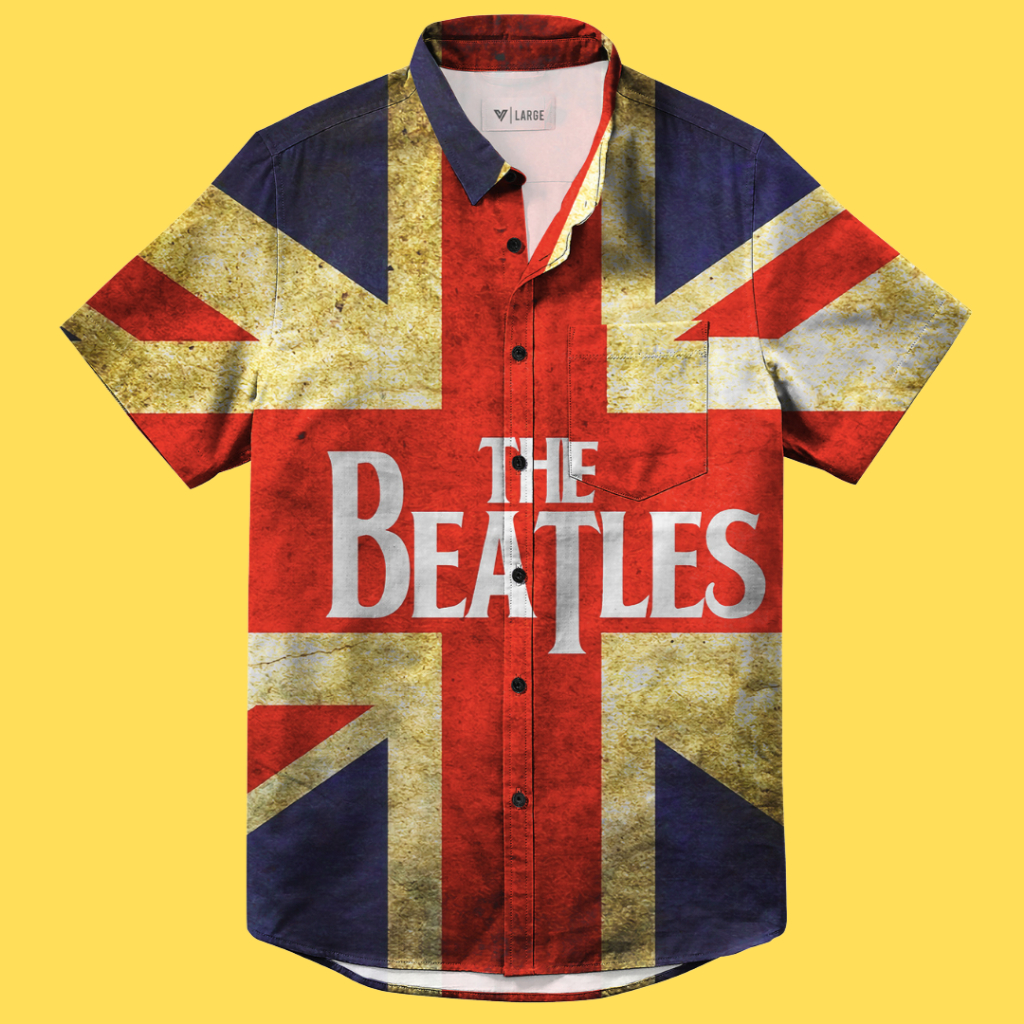 Kemeja Pria Tangan Pendek Motif  The Beatles