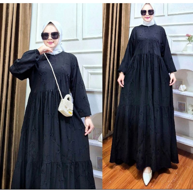 Katun Polo Bordir - Baju Gamis Wanita Model Terbaru Bahan Katun Polo Bordir - Gamis Seragaman