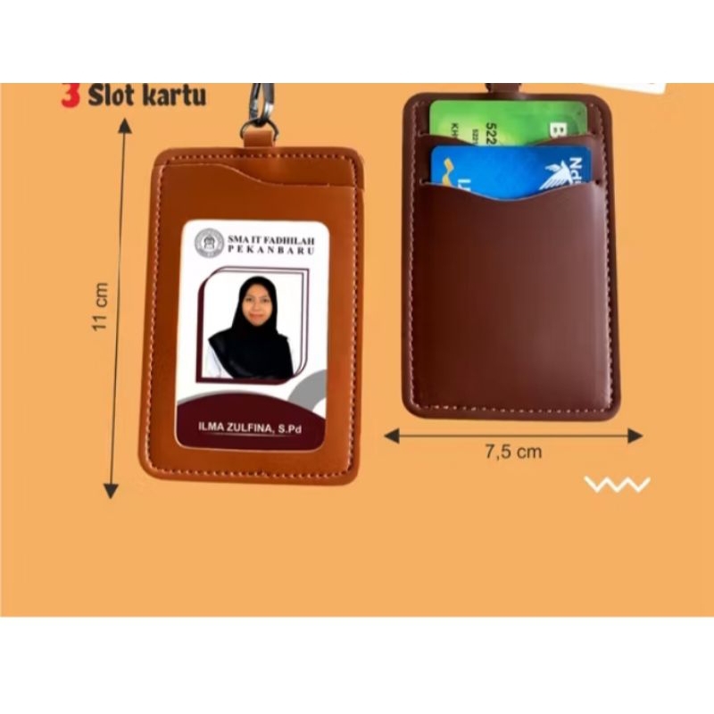 

ID card holder Name tag Holder ID card kulit Termurah Holder ID card 3 slot kartu