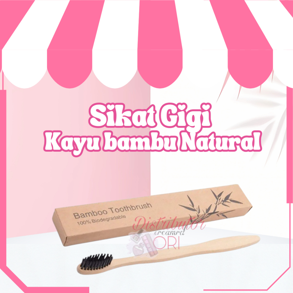 Sikat Gigi Kayu bambu Natural bamboo toothbrush Biodegradable Premium