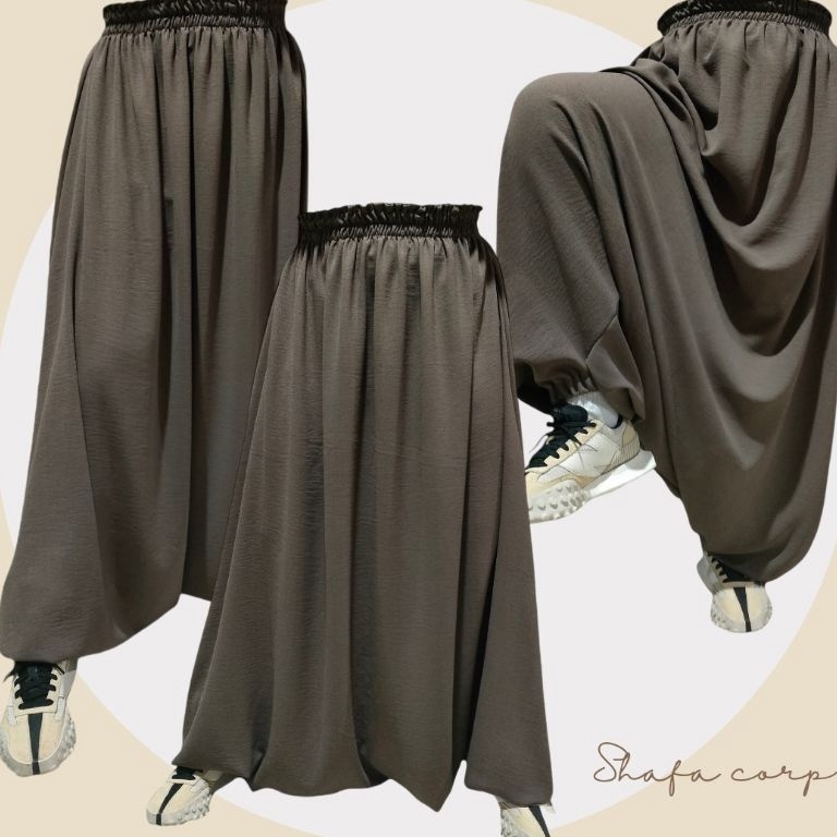 KODE A1C Rok celana sirwal akhwat crinckle airflow premium olah raga daily Harem pants