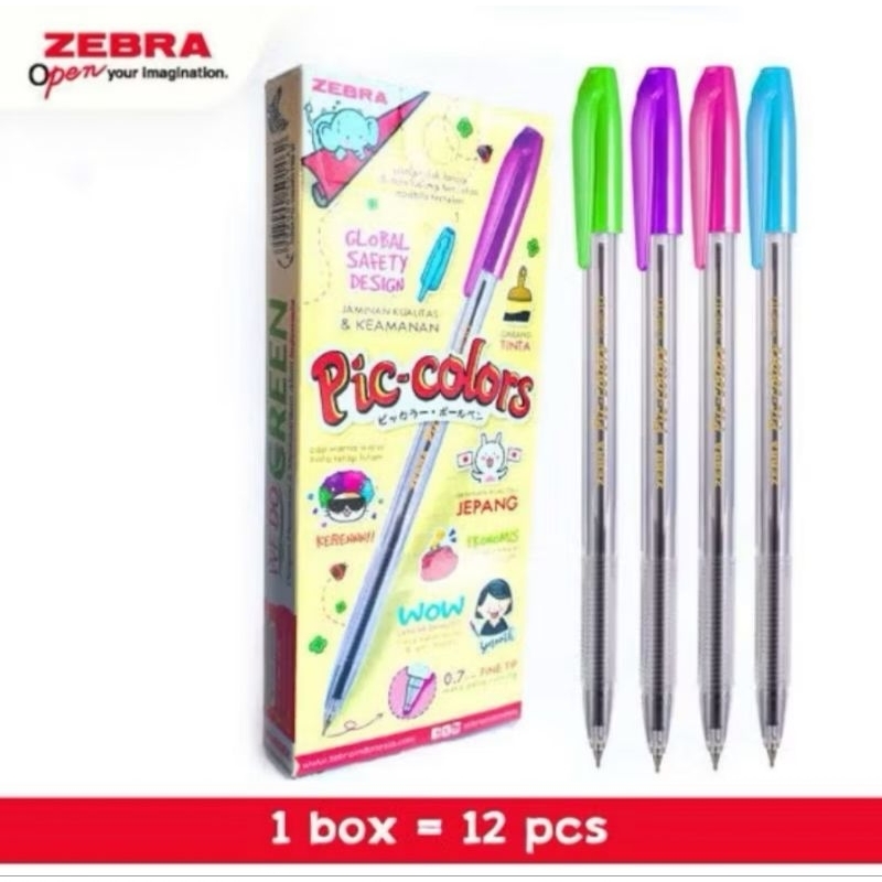 

Pulpen Zebra Pic Colors 0.7mm ( 1 box isi 12 pcs )