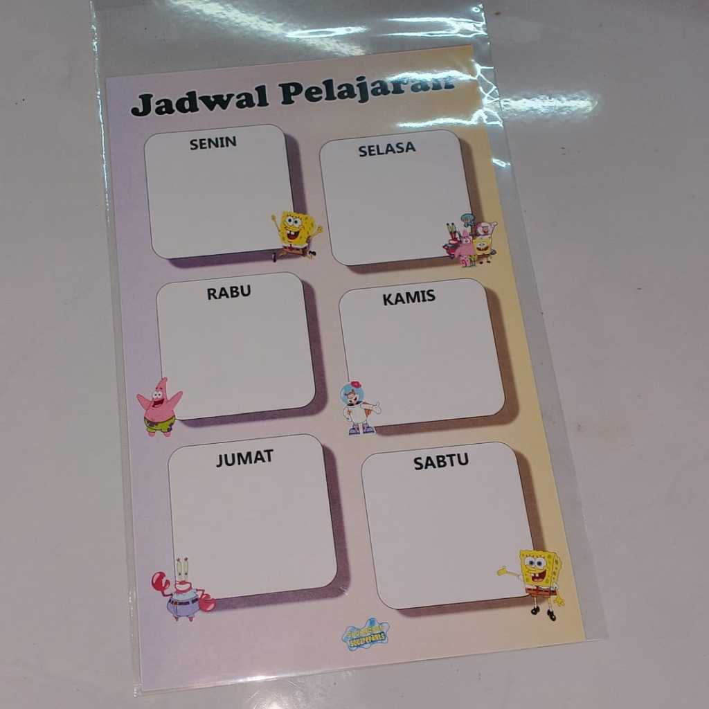

stiker jadwal pelajaran