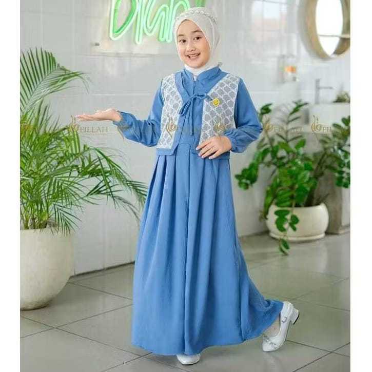 Gamis Anak Perempuan 7-16Tahun Gamis Remaja Denim Baju Gamis Anak Brokat Gamis Umroh Anak Tanggung