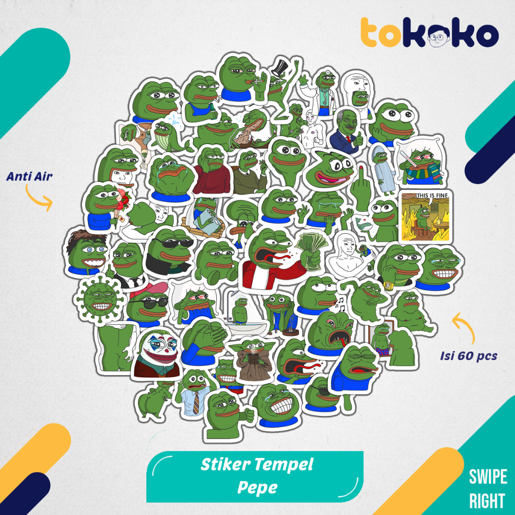 

Stiker Cutting Pepe Meme Lucu Paper Vinyl Dekorasi Laptop Koper Tumbler Kulkas DIY