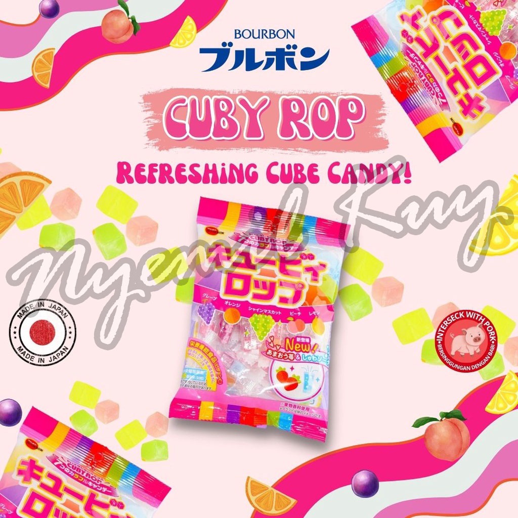 

[NON HALAL] Bourbon Cuby Rop Candy Japan - Permen Aneka Rasa Buah - Bourbon Permen B2B Jepang 100g