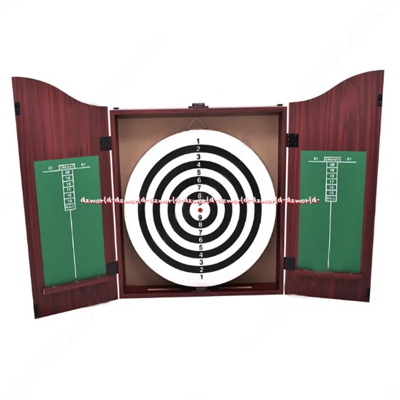 KODE K68H Berwyn Champs Cabinet Dart Board Set Mainan Panah Dengan Lemari Tutup Kayu Pajangan Berwin