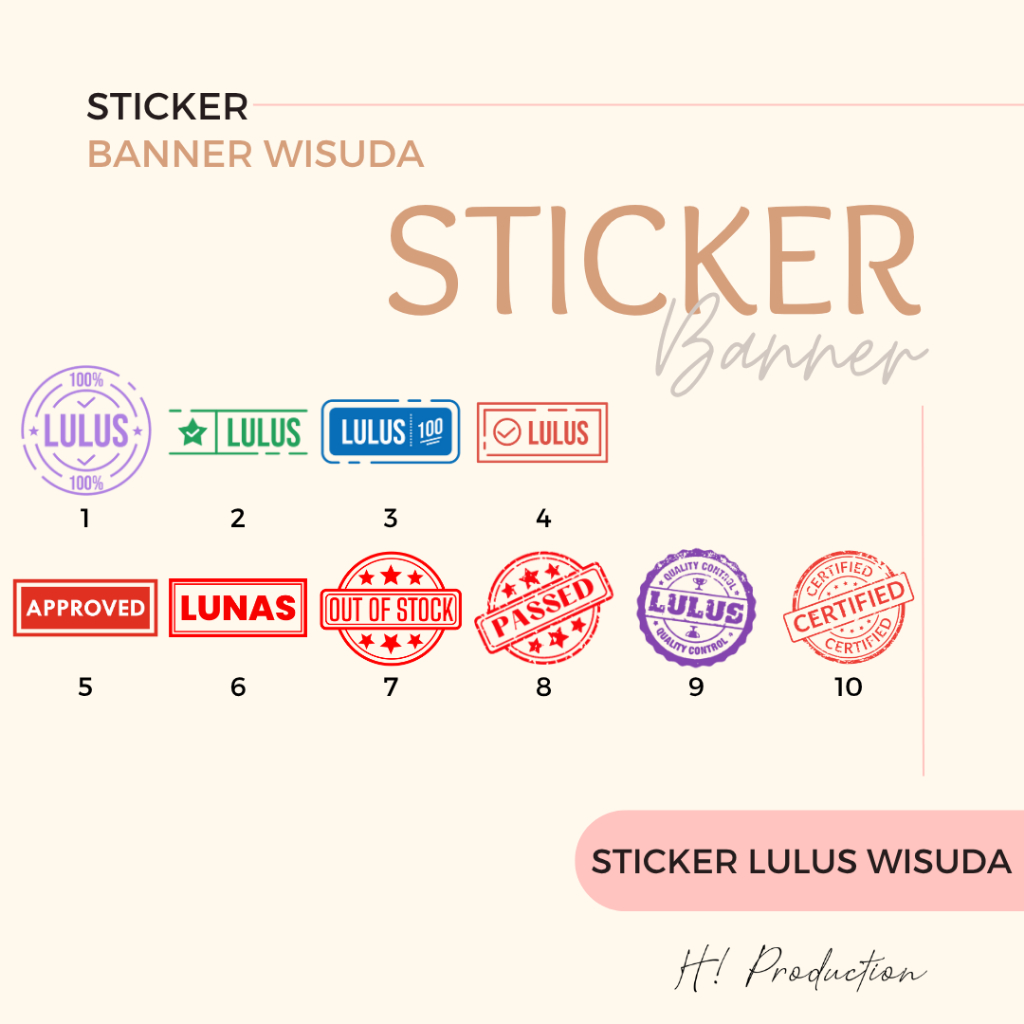STIKER LULUS | BANNER SIDANG | STIKER WISUDA | STICKER LULUS VINYL