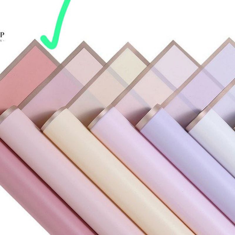 

kertas chellophane WARNA PINK bercentang hijau